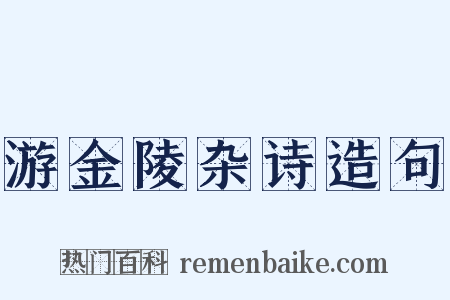 游金陵杂诗造句是什么意思的图片